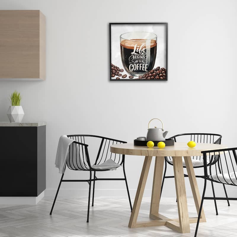 Stupell Life Begins After Coffee Framed Giclee Art Design By Kim Allen