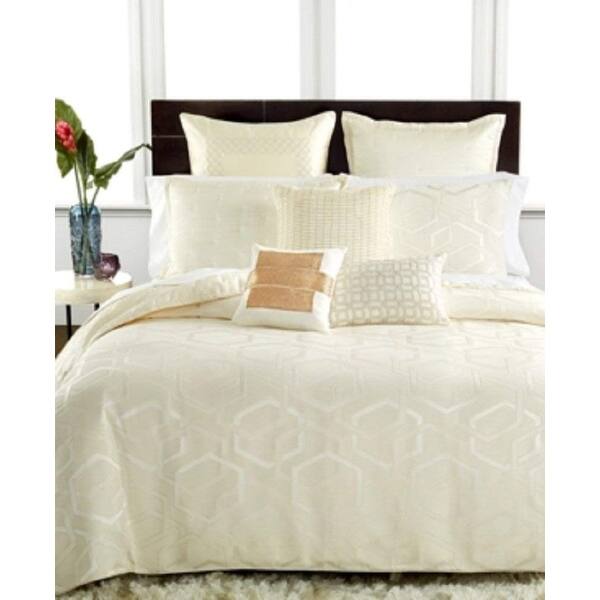 Shop Hotel Collection Verve King Pillowsham Quilted Ivory Beige