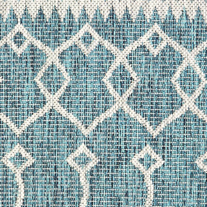 Sevita Sadie Contemporary Trellis Blue/Gray Durable Performance Indoor/Outdoor Area Rug