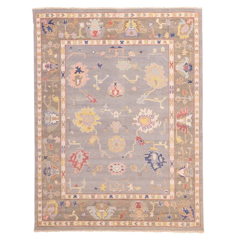 ECARPETGALLERY Hand-knotted Modern Oushak Grey Wool Rug - 7'9 x 10'1