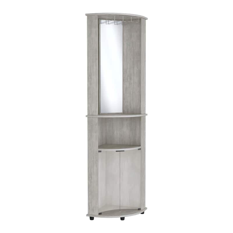 Corner Bar Cabinet for Kitchen,Dining Room, Rack, Glass Door