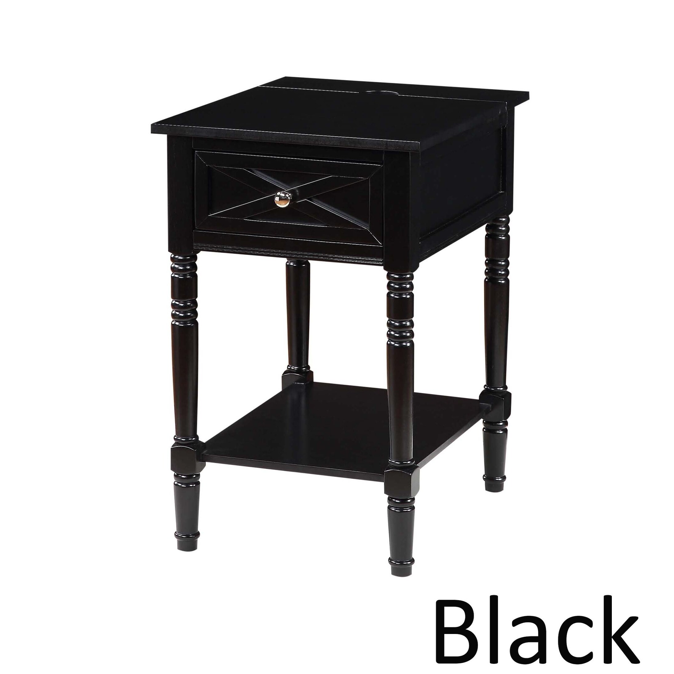 The Gray Barn Cranesbill Country End Table With Charging Station