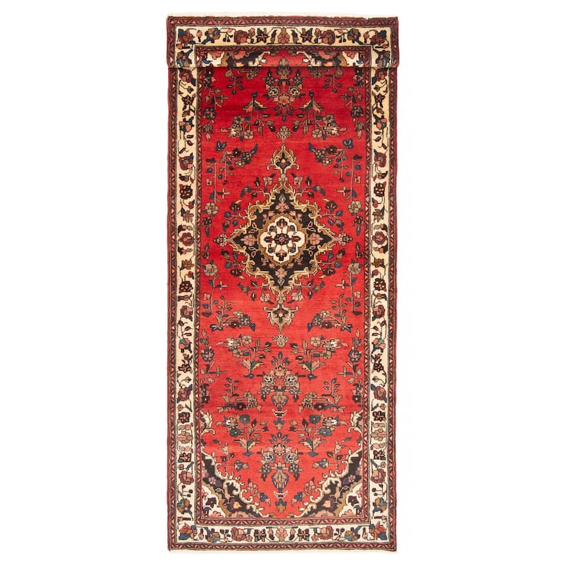 ECARPETGALLERY Hand-knotted Anadol Red Wool Rug - 3'5 x 9'6 - Red - 3'5 x 9'6