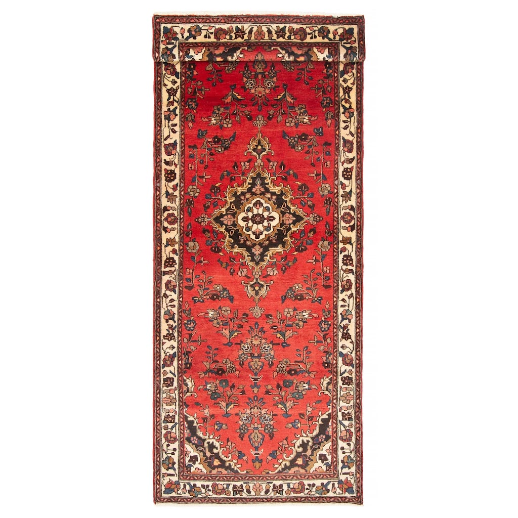 ECARPETGALLERY Hand-knotted Anadol Red Wool Rug - 3'5 x 9'6