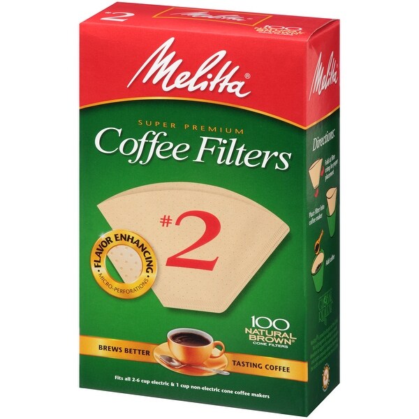 Melitta Cone Coffee Filters Natural Brown #4 Pack of 3 100 Count 