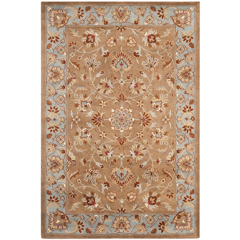 SAFAVIEH Handmade Heritage Heritage Bloom Brown/ Blue Wool Rug