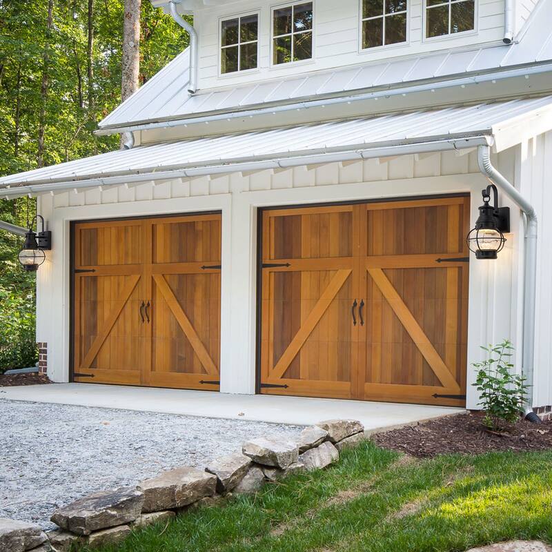 LED Outdoor Matte Black Exterior Lantern Wall Sconce Light