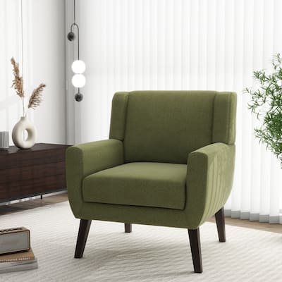 Modern Upholstered Linen Armchair Accent Chair