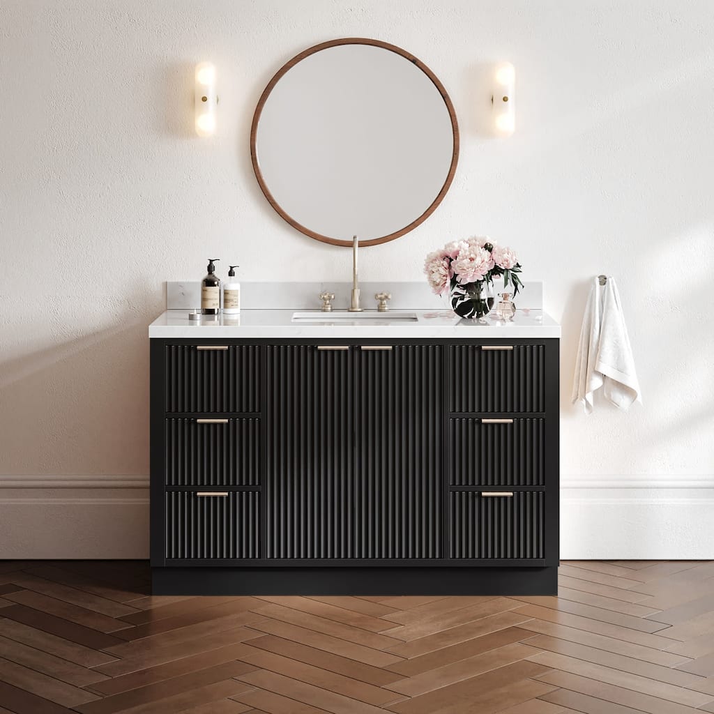 Ariel P54CQRVO Milan 54" Free Standing Single Basin Vanity Set with