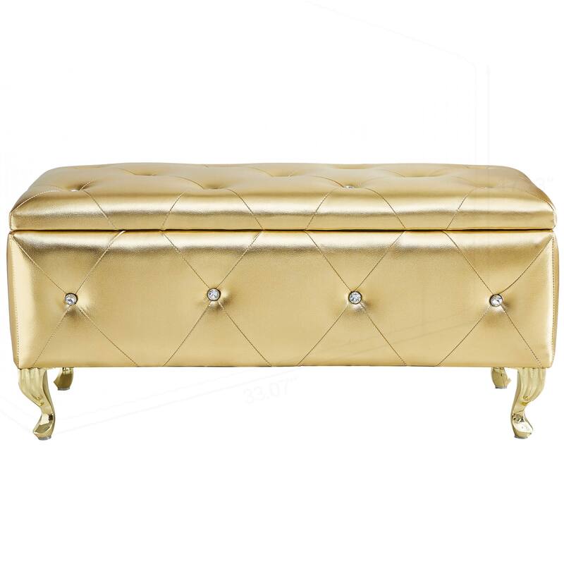 Upholstered Storage Ottoman Bench