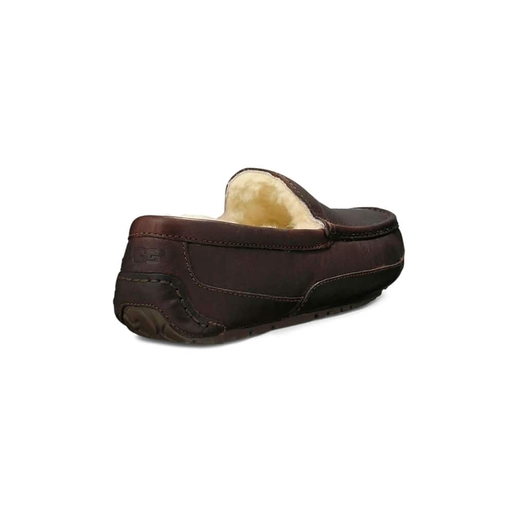 Ugg Mens Ascot Dark Spice Leather Slipper 5379Dsp Dark Spice