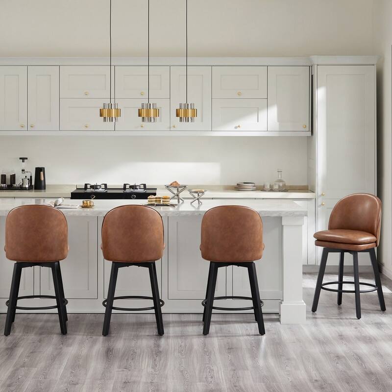 Spruce & Spring Madison Upholstered Swivel Counter Height Bar Stools