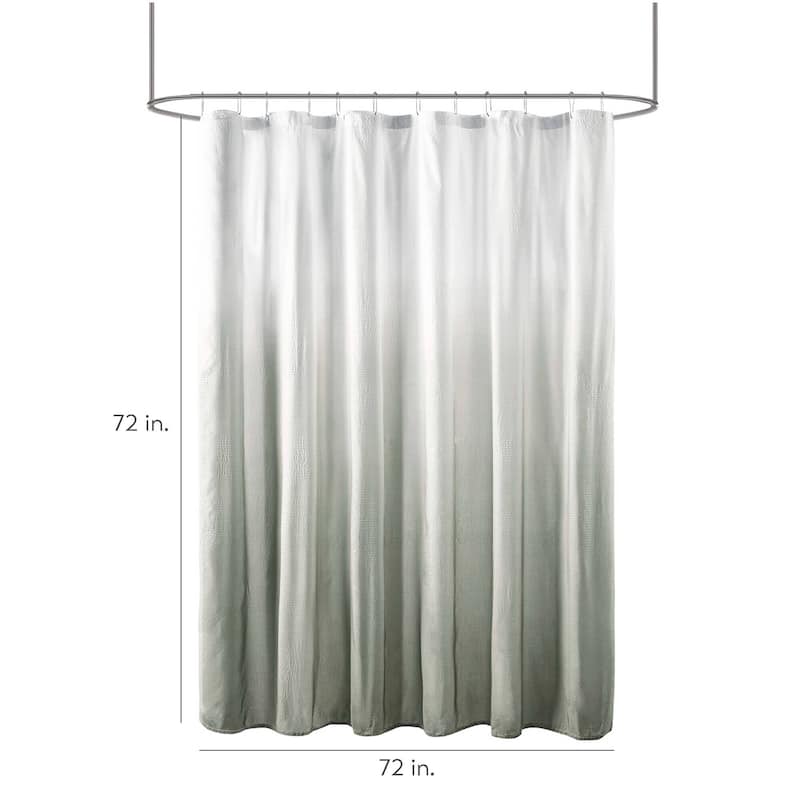 Madison Park Loire Ombre Printed Seersucker Shower Curtain