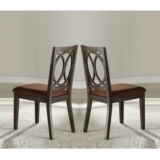Classic Transitional Style Dining Chairs 2pc Set Espresso Finish Wood ...