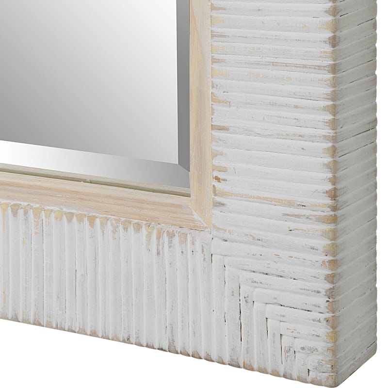 Uttermost Cape Whitewashed Rattan Mirror - 29"x 40.75"