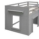 preview thumbnail 14 of 18, Wood Loft Bed with Ladder, Drawers and Safe Guardrail, Maximized Storage Space, Twin Size, Grey