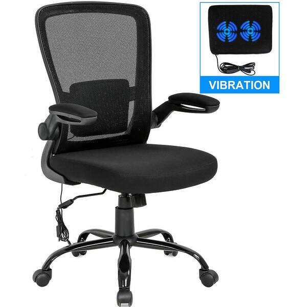 Global Pronex Office Computer Chair Height Adjustable Arms With Vibration Lumbar Support Black 23 W X 42 5 D X 23 H Inch On Sale Overstock 32563776