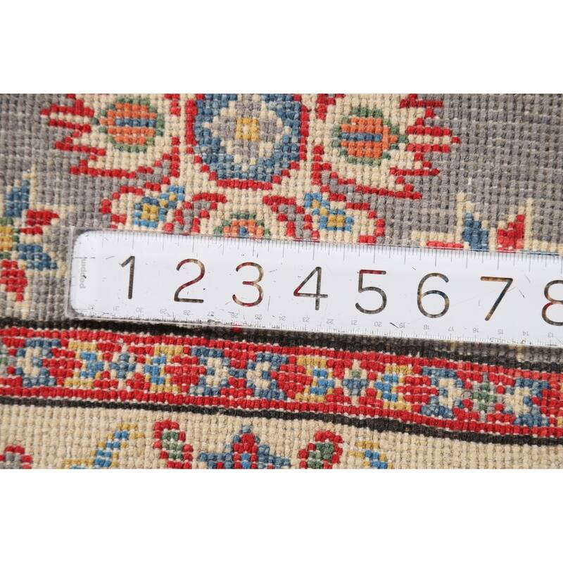 Gray Kazak Oriental Foyer Rug Hand-Knotted Wool Carpet - 2'0" x 3'0"