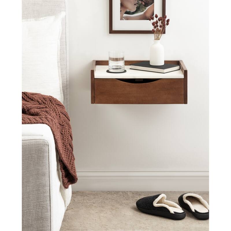 Kate and Laurel Kitt Premium Sold Wood Floating Shelf Side Table