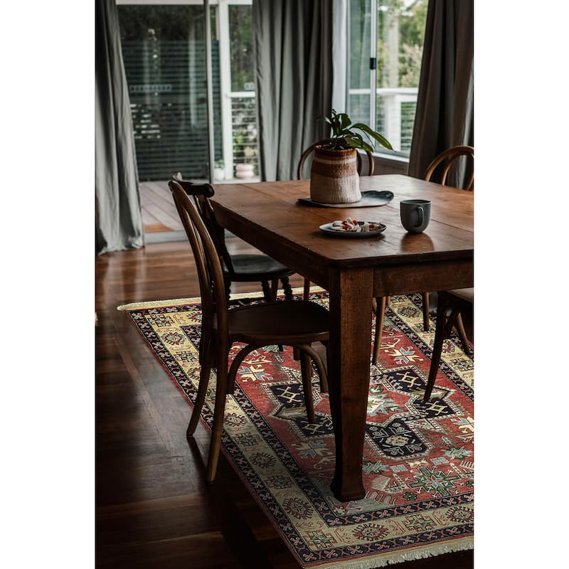 ECARPETGALLERY Hand-knotted Kayseri Vintage Red Wool Rug - 3'5 x 5'0