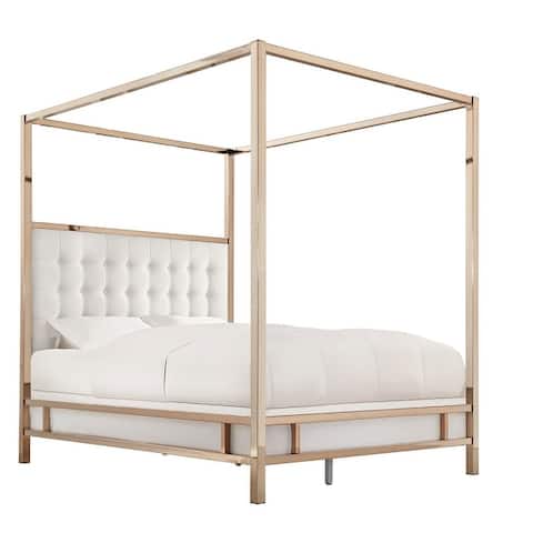 Solivita Champagne Gold Full Size Metal Poster Bed by iNSPIRE Q Bold