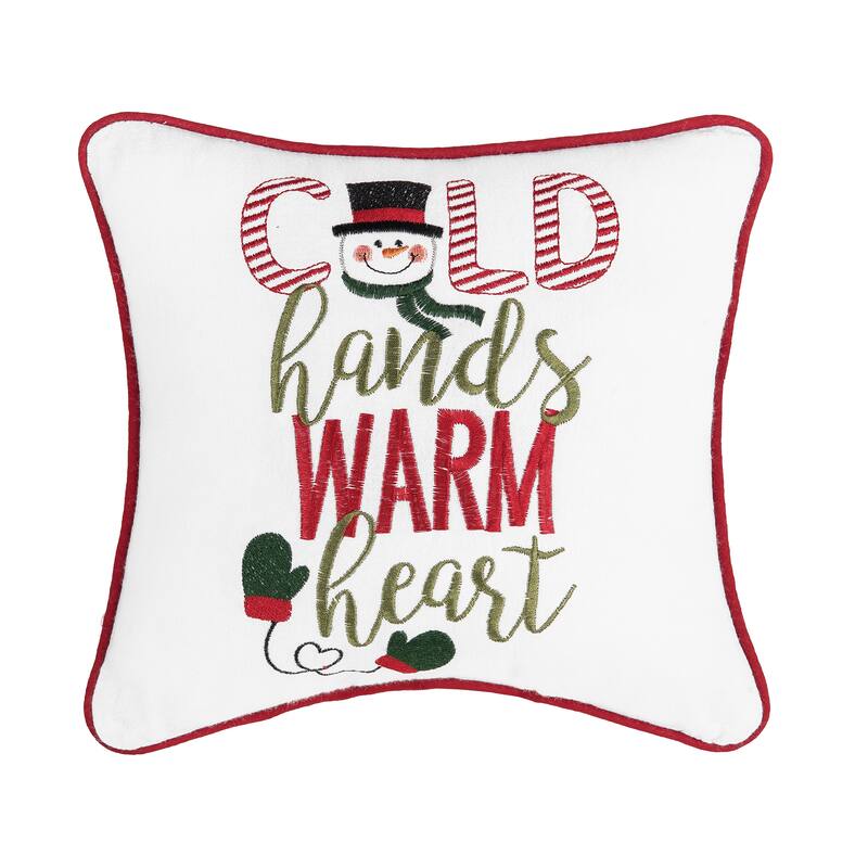 Cold Hands Warm Heart Embroidered Throw Pillow