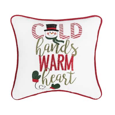 Cold Hands Warm Heart Embroidered Throw Pillow