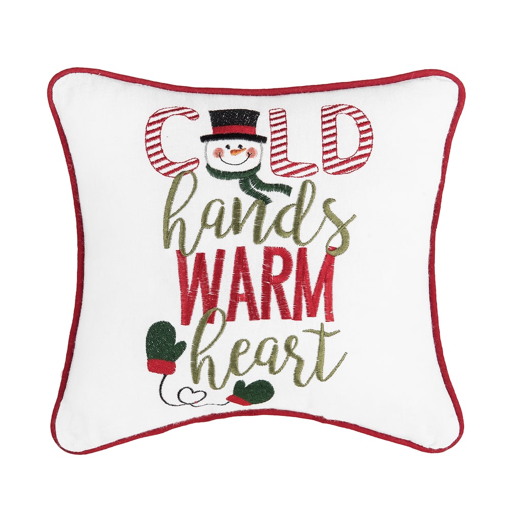 Cold Hands Warm Heart Embroidered Throw Pillow