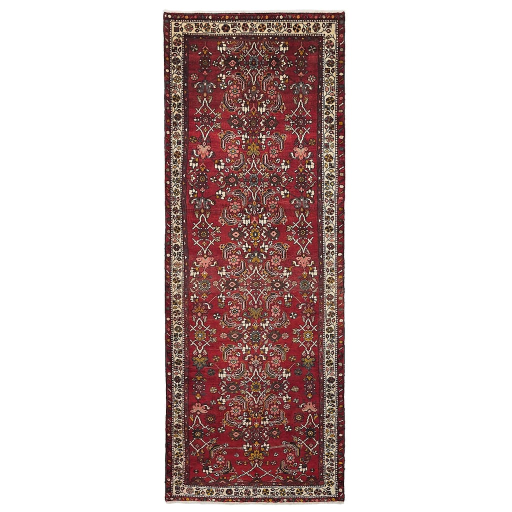 ECARPETGALLERY Hand-knotted Andelz Red Wool Rug - 3'6 x 10'2