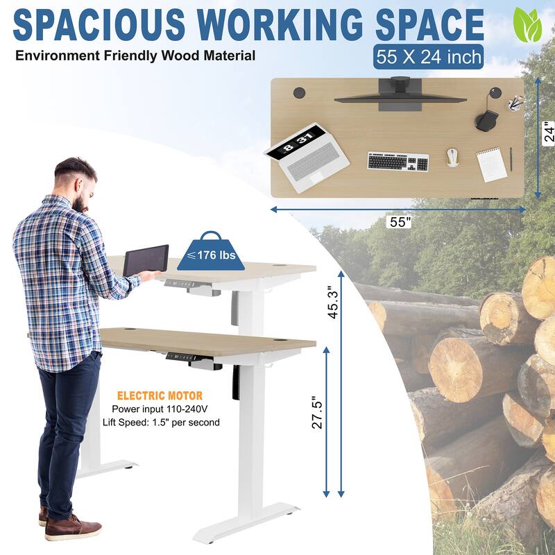 Futzca Electric Height Adjustable Standing Desk