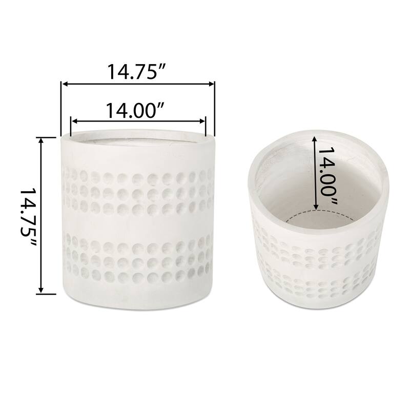 Handmade Round Planter, Unique dot Design for holding flowers herbs