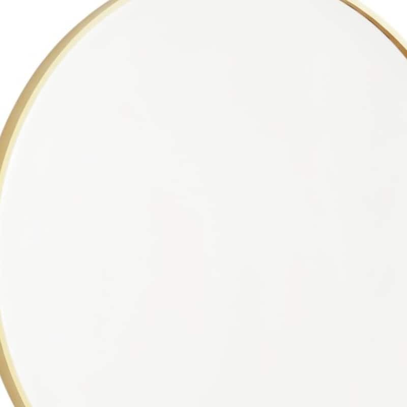 HomeRoots 24" Gold Metal Round Framed Bathroom Vanity Mirror - 24.00 in. x 24.00 in. x 1.30 in.
