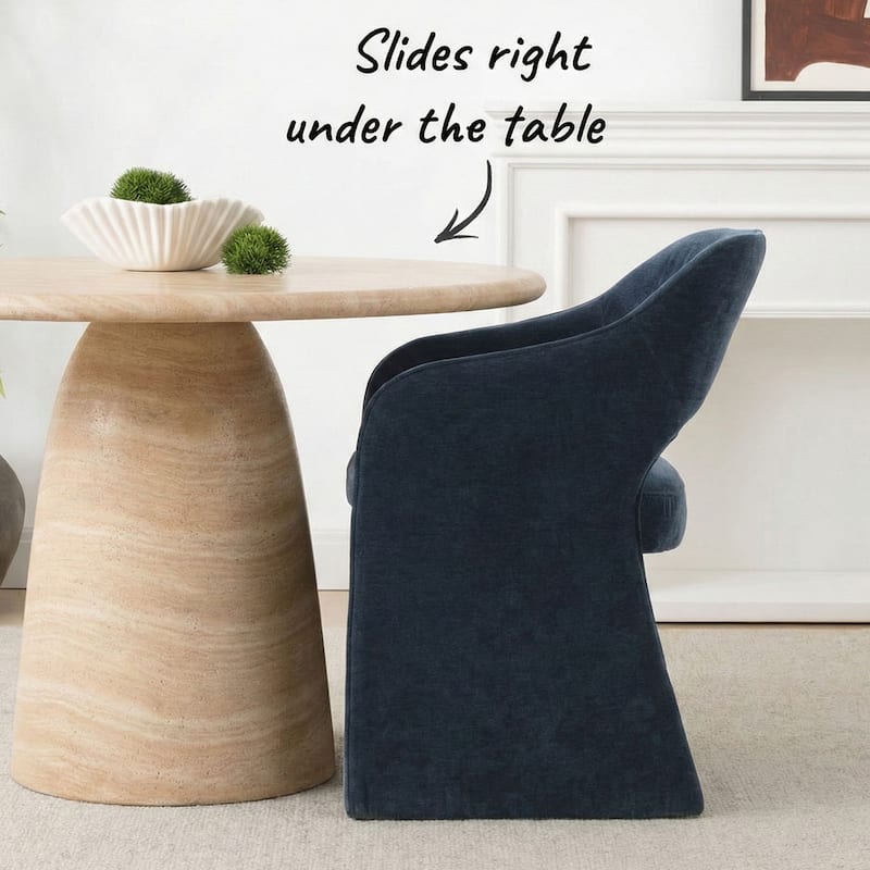 19" Seat Height Upholstered Chenille Dining Armchair (Set of 4)