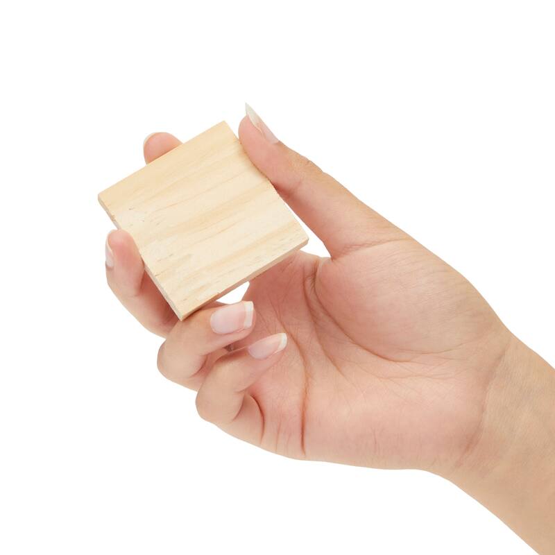 Bright Creations 15 Pack Unfinished Wooden Coaster Wood Square Cutout Tiles for DIY Crafts 2x2"