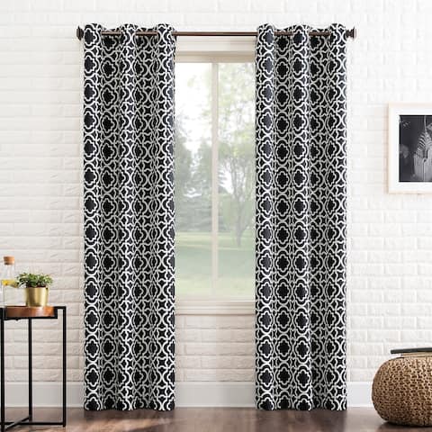 Sun Zero Barnett Trellis Blackout Grommet Curtain Panel, Single Panel