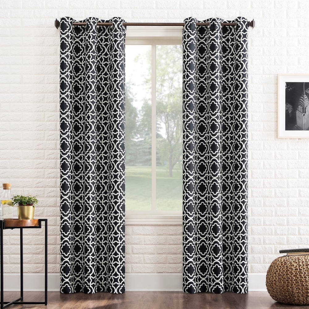 Sun Zero Barnett Trellis Blackout Grommet Curtain Panel, Single Panel