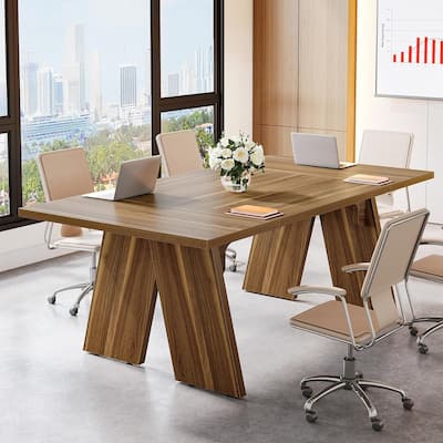 6 ft Conference Table Meeting Table with Solid Wood Legs
