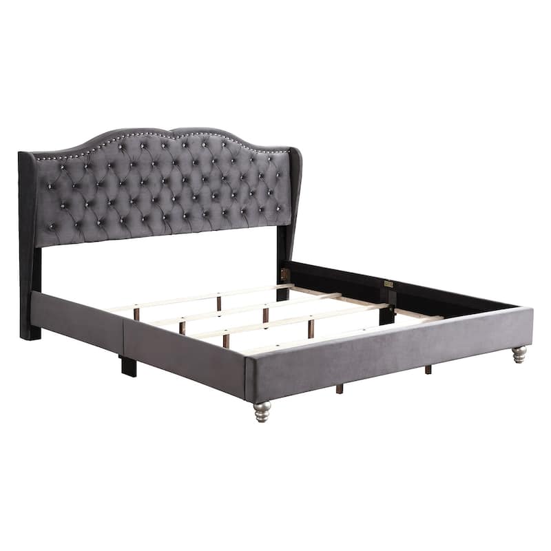 Joy Jeweled Tufted King Panel Bed