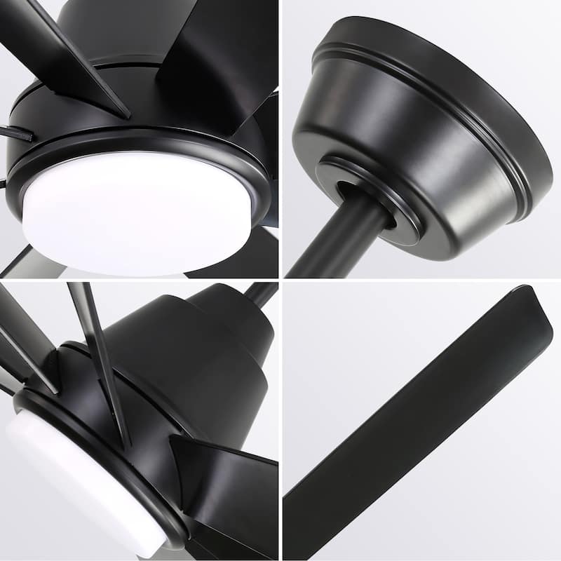 72" Ceiling Fans with Lights and Remote Control 6 Wind Speed - Black