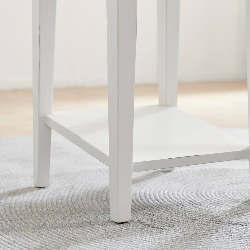 Leick Home One Drawer Square Side Table with Shelf