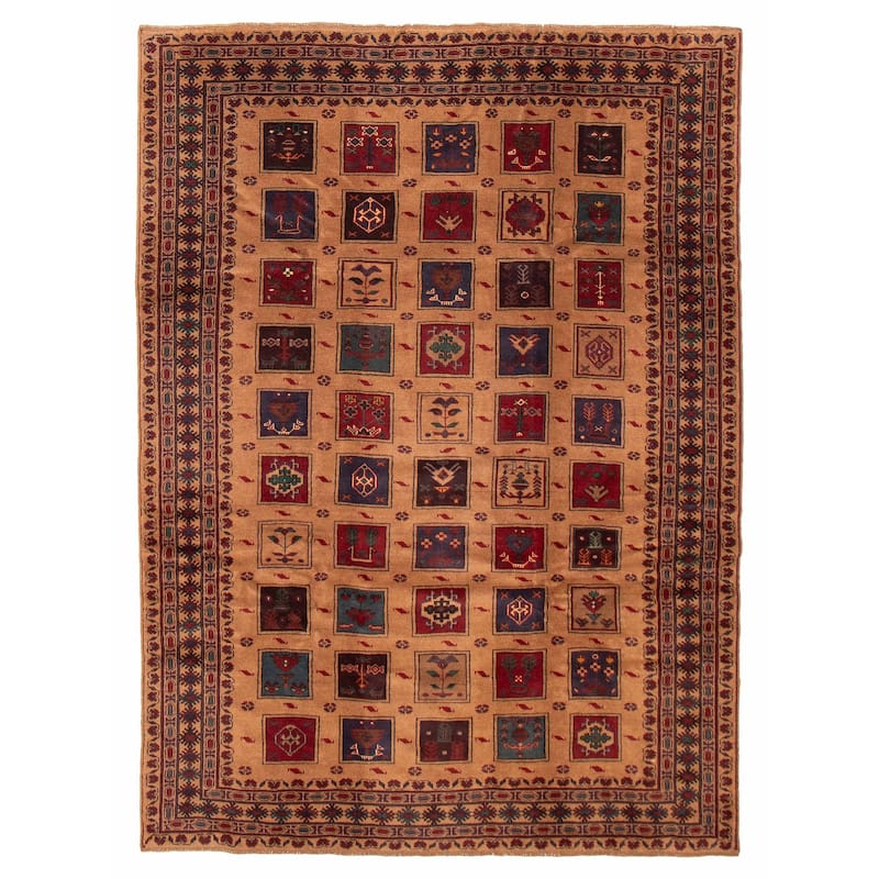 ECARPETGALLERY Hand-knotted Teimani Brown Wool Rug - 6'9 x 9'2 - 6'9 x 9'2 - Brown