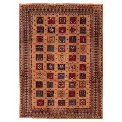 ECARPETGALLERY Hand-knotted Teimani Brown Wool Rug - 6'9 x 9'2