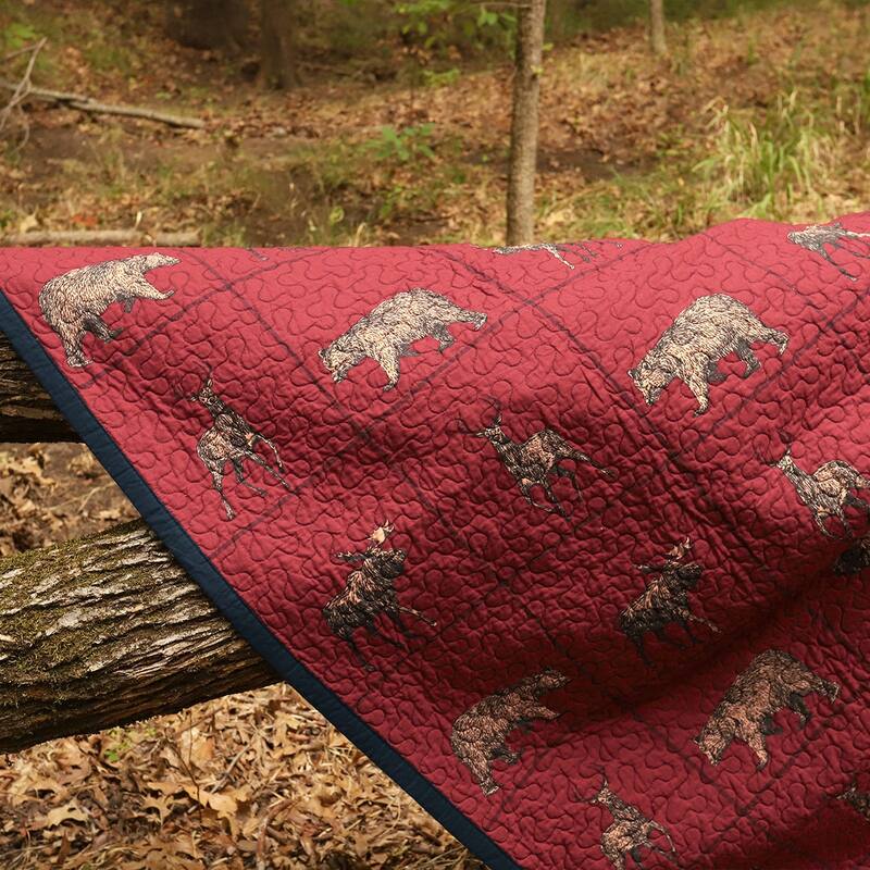 Paseo Road by HiEnd Accents Woodland Plaid Reversible Quilt Set, King, 3PC