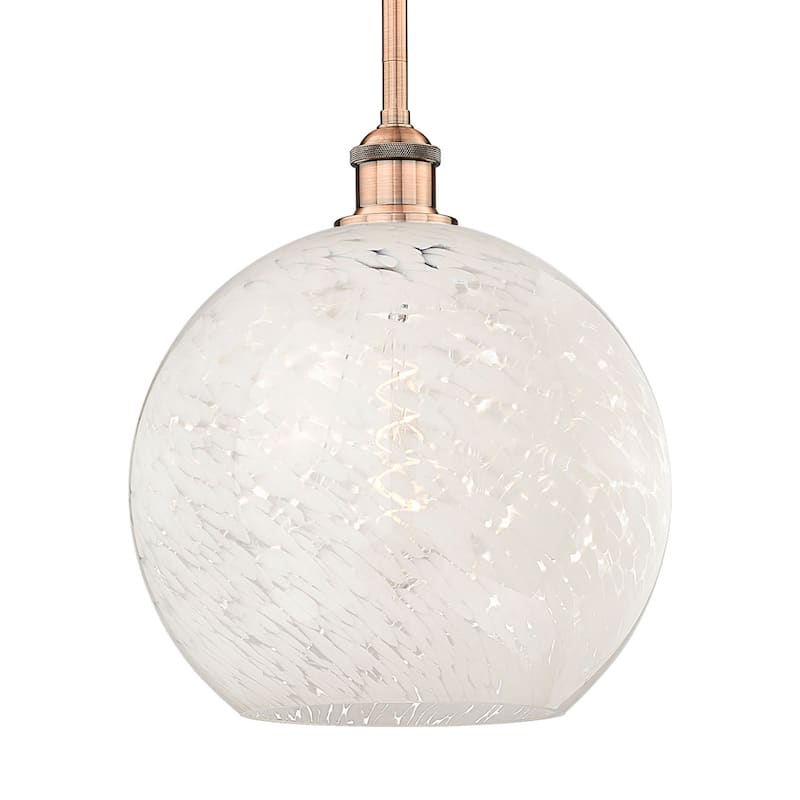 Innovations Lighting 616-1S 13 12 White Mouchette Pendant White - Antique Copper