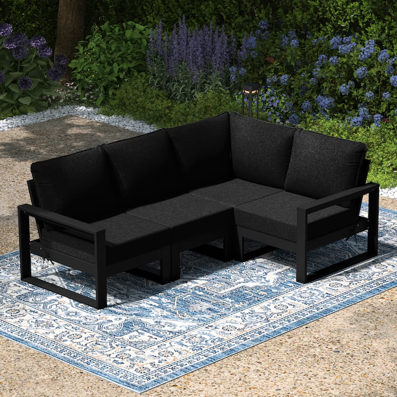 Endless Patio 4-Piece Deep Seating Set with Black Frame