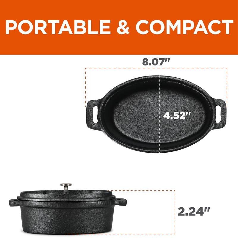 0.63 Qt Cast Iron Mini with Lid