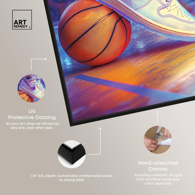 Neon Basketball Court Canvas by Art Remedy