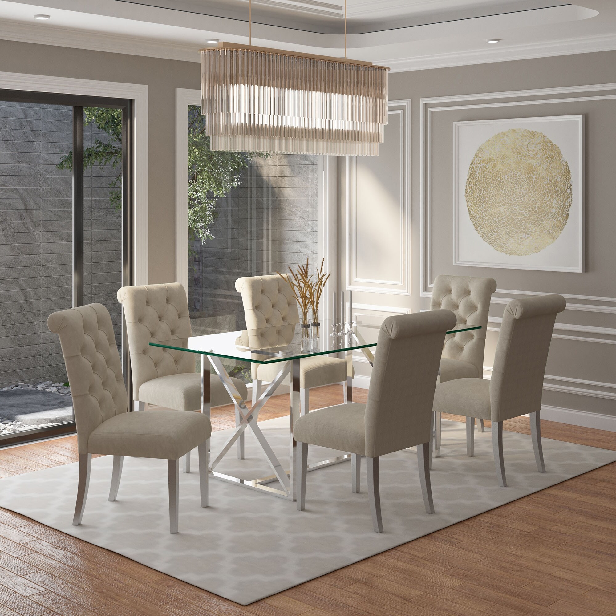Chrome on sale dining set
