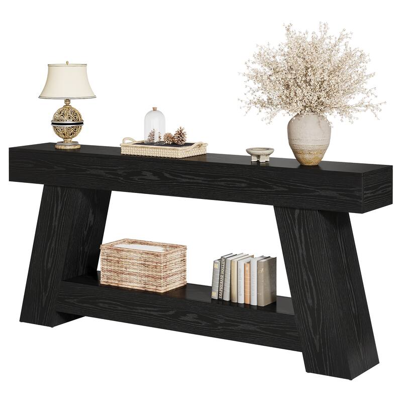 70.9-Inch Farmhouse Console Table, Wooden Sofa Table for Living Room
