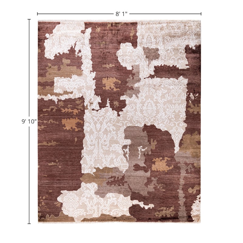 Ikat One-of-a-Kind Handmade Area Rug, Brown - 8' 1" x 9' 10"
